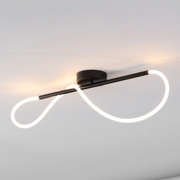 Alessio Contemporary Minimalist 360 Adjustable Silicone Neon Rope Dimmable Linear Integrated LED Flush Mount - JONATHAN Y